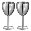 Antoinette Stainless Steel Wine Glass - Set of 2 by Visol - Bar Accessories - Visol - VAC319SET