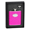 Blush Pink Crocodile Leatherette 6oz Flask Gift Set by Visol - No custom engraving - Flask Gift Sets - Visol - VSET33-1237