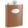 Bobcat Brown Leather Stainless Steel 18oz Hip Flask by Visol - No custom engraving - Flasks - Visol - VF1130