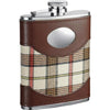 Braw Plaid & Leather 6oz Hip Flask by Visol - No custom engraving - Flasks - Visol - VF1119