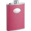 Britney Hot Pink Leather Stainless Steel 8oz Hip Flask by Visol - No custom engraving - Flasks - Visol - VF1258