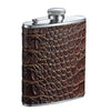 Bronze Brown Crocodile Pattern Leather Liquor flask - 6 ounce by Visol - Flasks - Visol - VF1242NP