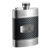 Buckingham Carbon Fiber Patterned Leatherette Liquor Flask - 6 oz by Visol - No custom engraving - Flasks - Visol - VF6045